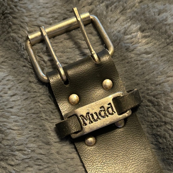 Mudd Accessories - Mudd Faux Black Leather Studded Hole Waist Belt Silver Toned Size Small